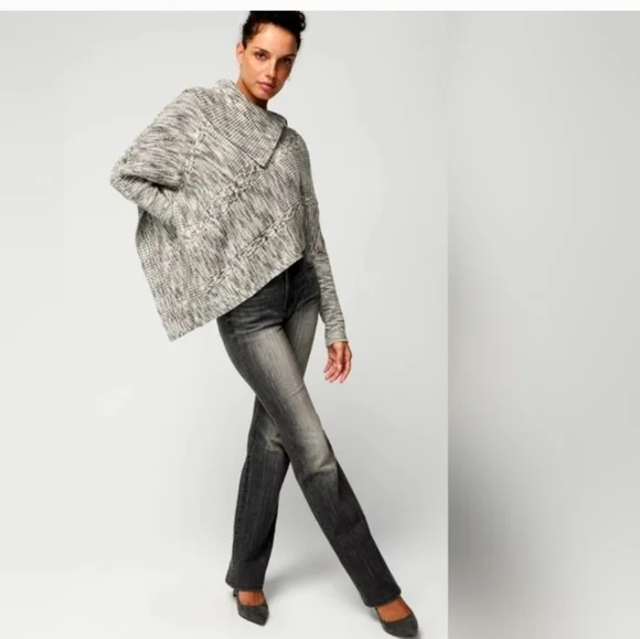 NWT WHBM Neck Marled Poncho - Picture 1 of 5